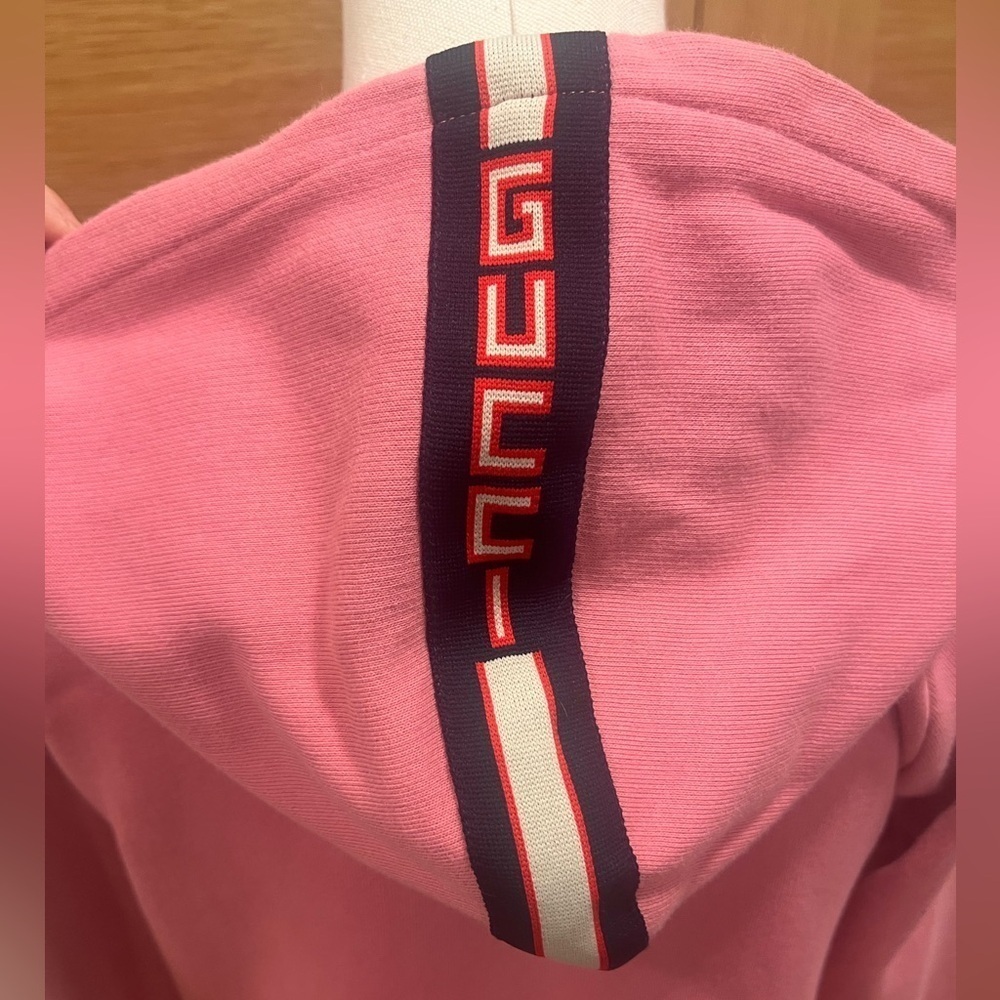 GUCCI | Pink Web Bow | Zip Hoodie | Girls 12 | Women's XS/S - Picture 5 of 15